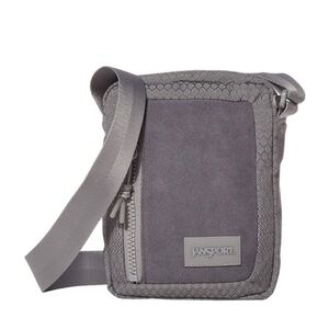 Jansport Ascent Weekender Suede Gray Shadow Geometric Crossbody Shoulder Bag